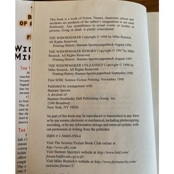 Widowmakers by Mike Resnick | 1998 | Science Fiction Trilogy - Picture 3 of 7